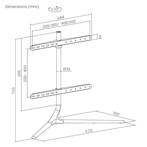 TV-bänk Ystad 76,5x97x35cm [pro.tec]
