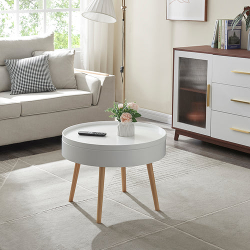 Soffbord Bongard Vit Ø60x45 cm [en.casa]