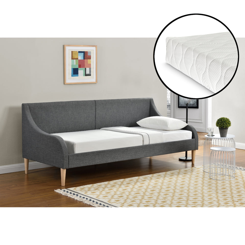 Dagbädd 90x200 cm med eller utan kallskummadrass mörkgrå en.casa - premiumXL