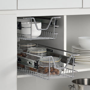 2-pack teleskoplåda i olika storlekar stål silver [en.casa] - premiumXL