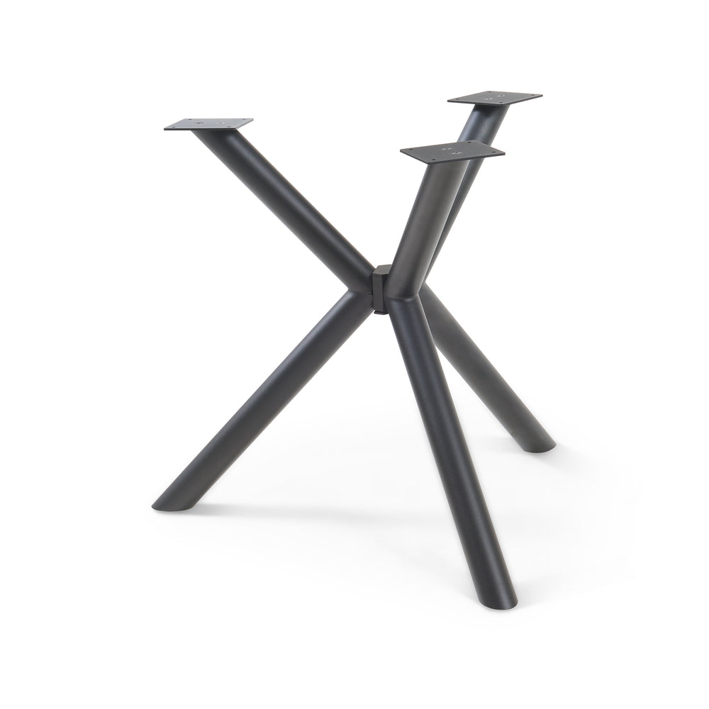 Bordstativ Viserinna stål 94,5x94,5x73 cm svart [en.casa] - premiumXL