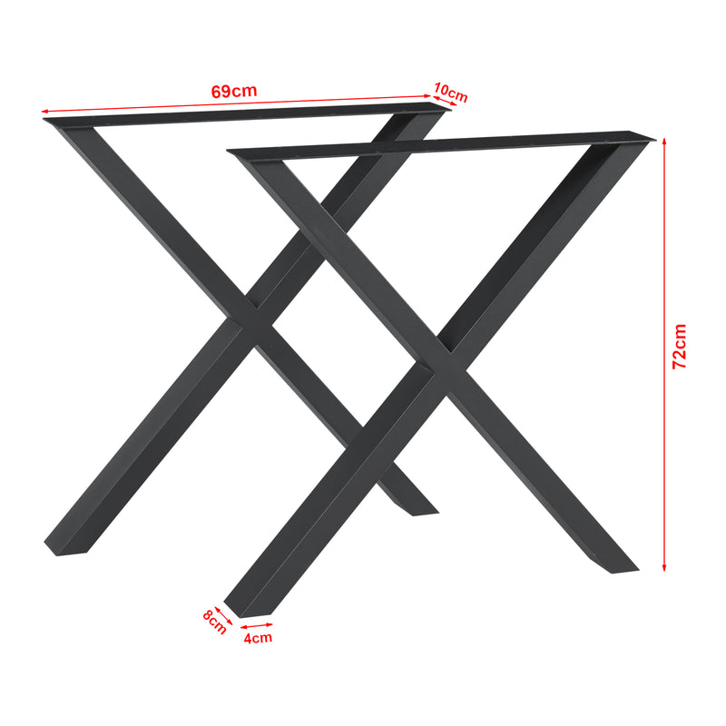 Måttskiss Bordställ 2-pack Greith Svart [en.casa]