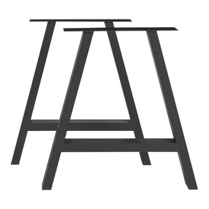 Bordstativ 2-pack Eschau stål svart [en.casa]