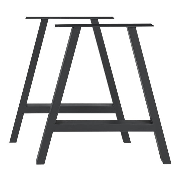 Bordstativ 2-pack Eschau stål svart [en.casa]