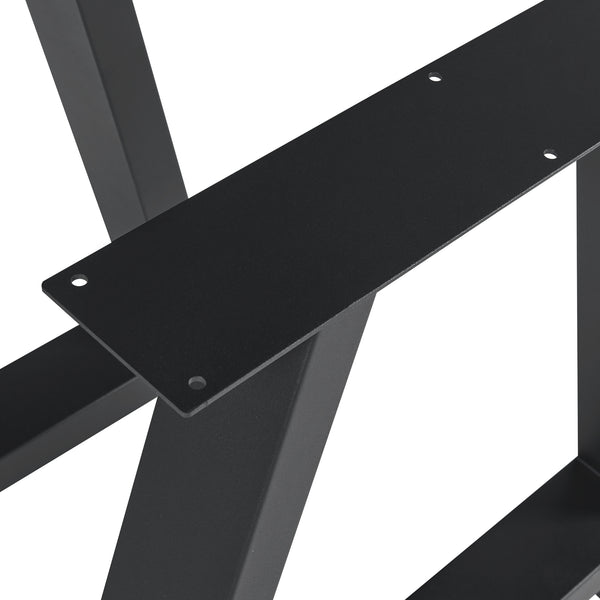 Bordstativ 2-pack Eschau stål svart [en.casa]