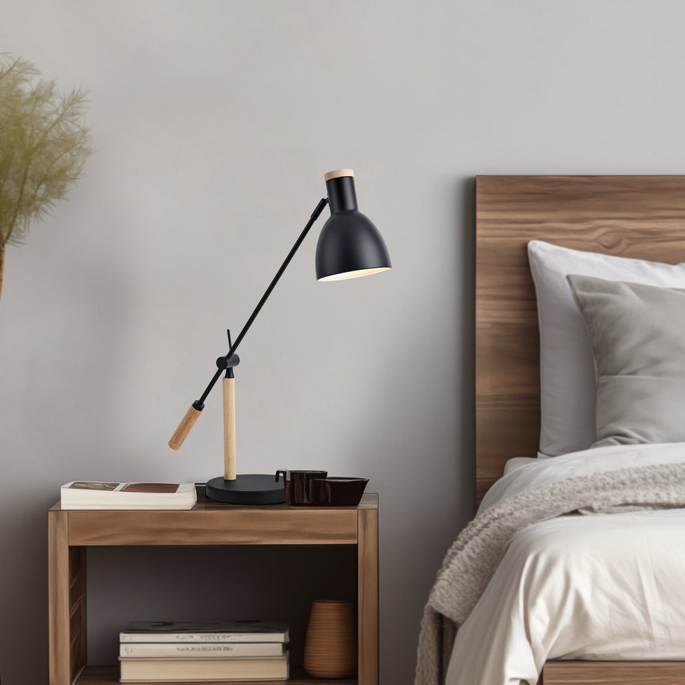 Bordslampa Watford Svart / Träfärgad [lux.pro] - premiumXL