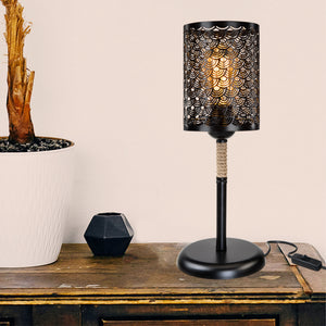 Bordslampa Filton E27 Metall Jutesele Svart / Jutefärgad [lux.pro]