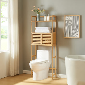 Badrumshylla Haugesund 158x60x26 cm bambu [en.casa] - premiumXL