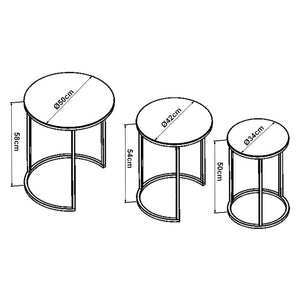 Soffbord Kyyjärvi set om 3 rund glas [en.casa] välj modell