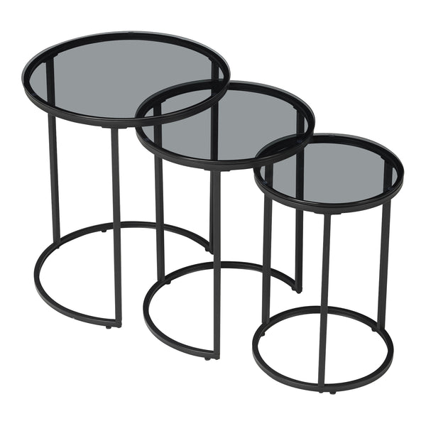 Soffbord Kyyjärvi set om 3 rund glas [en.casa] välj modell