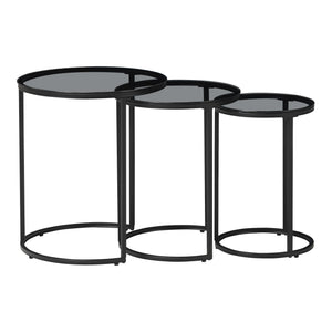 Soffbord Kyyjärvi set om 3 rund glas [en.casa] välj modell