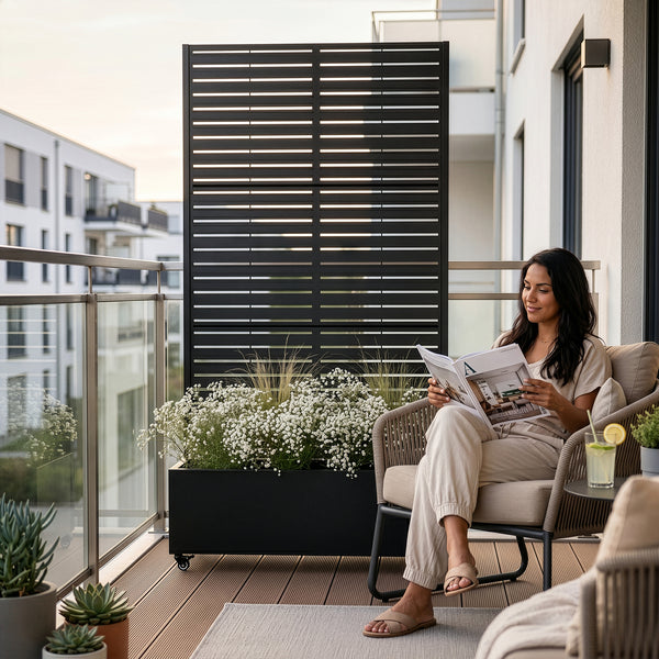Avdelare Nodepp med blomlåda i stål [casa.pro]