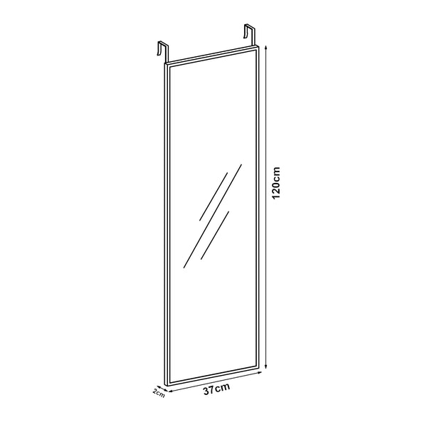 Dörrspegel Lesina Aluminiumram 120x37cm [en.casa]