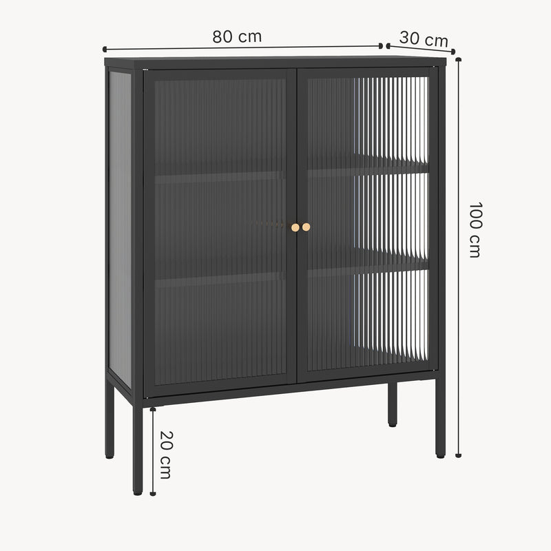 Måttskiss Vitrinskåp-Sideboard Vinterhavn [en.casa]