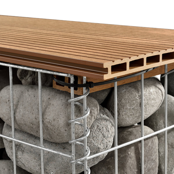 WPC Gabionbänk Stenkorg 100x30x45cm [pro.tec] välj modell