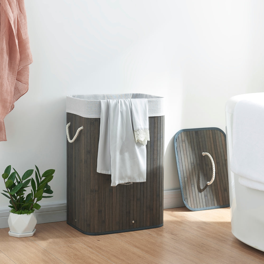Tvättkorg Salla bambu i olika färger och storlekar [en.casa] - premiumXL