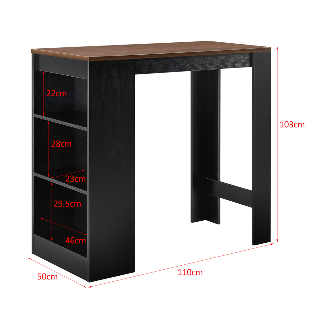 Barbord Kouvola med 3 fack 110x50x103 cm i olika färger [en.casa] - premiumXL