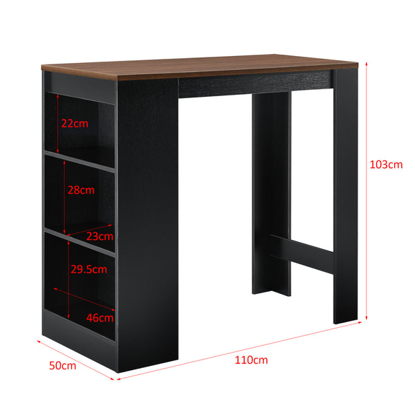 Elegant barbord med 3 hyllor 110x50x103cm [en.casa] välj modell