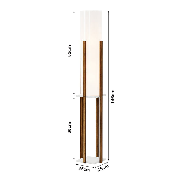 Golvlampa Gisborne med hylla i olika färger[lux.pro]