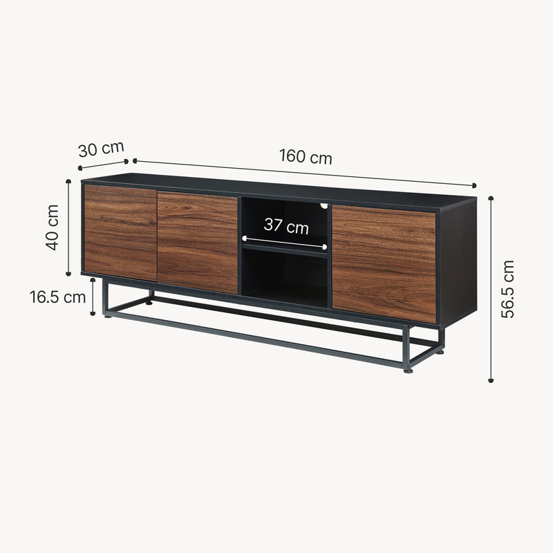 Måttskiss Lowboard Boxholm [en.casa]