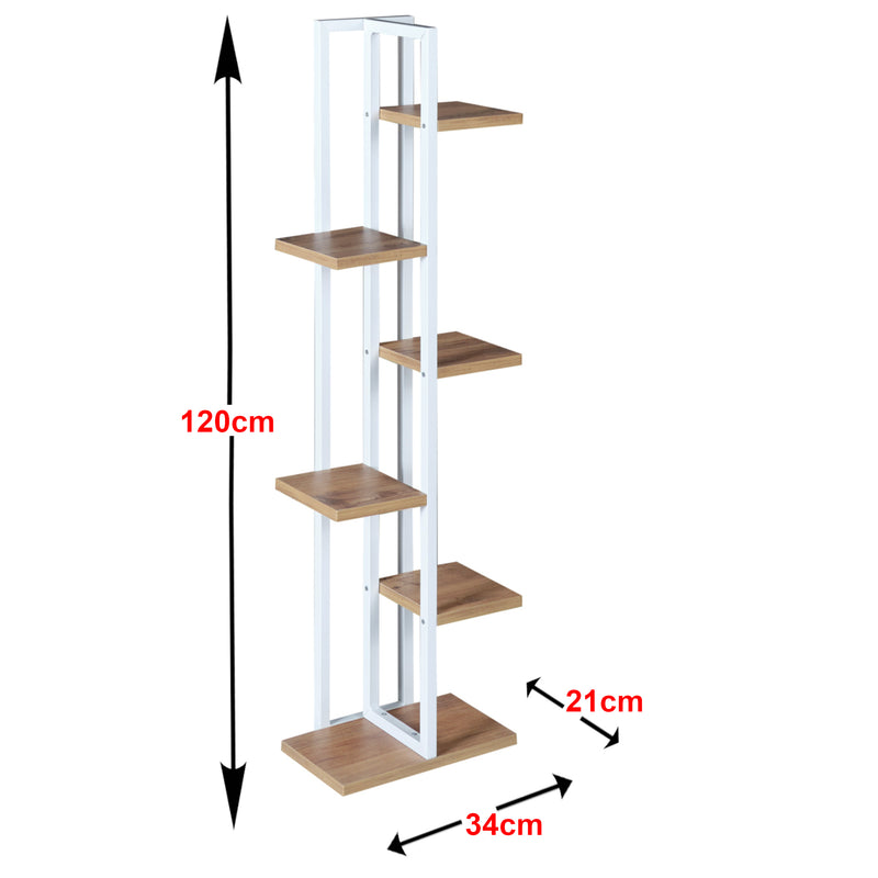 Måttskiss Tohmajärvi växthylla i metall 120x34x21cm i olika färger [en.casa]