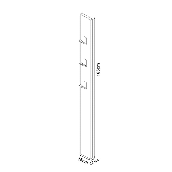 Klädhängare med 3 utfällbara krokar 170x15x2,5cm högglans [en.casa] välj modell