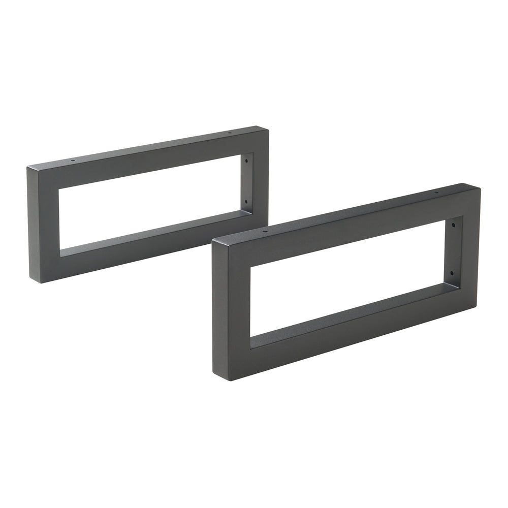 Väggkonsol 2-pack Hawangen Stål Svart [en.casa]