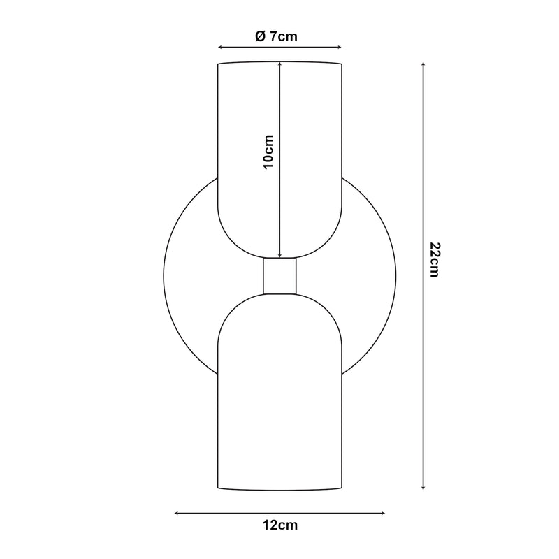 Måttskiss Vägglampa Trorlos [lux.pro]