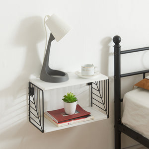 Vägghylla Moss 39x18x23 cm Svart/Vit [en.casa] - premiumXL