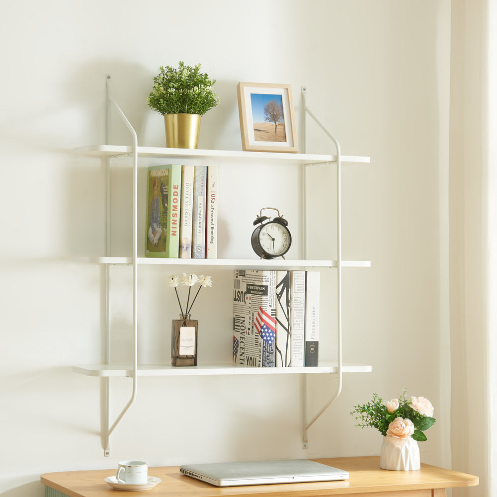 Vägghylla Østfold 100x80x21 cm stål [en.casa]