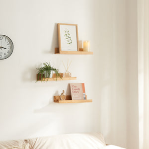 Vägghyllset Gildeskål 3-delars set 40x13x7cm bambu [en.casa] - premiumXL