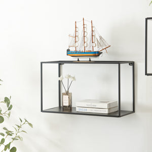 Vägghylla Notodden Svart Stål [en.casa] - premiumXL