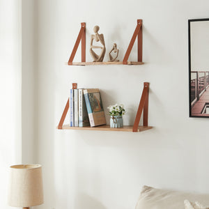 Vägghyllset Utsira 48/60 x 20 x 30 cm 2 - delars Eklook/Brun [en.casa] - premiumXL