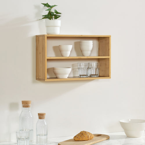 Vägghylla Gol 50x15x30 cm bambu [en.casa]