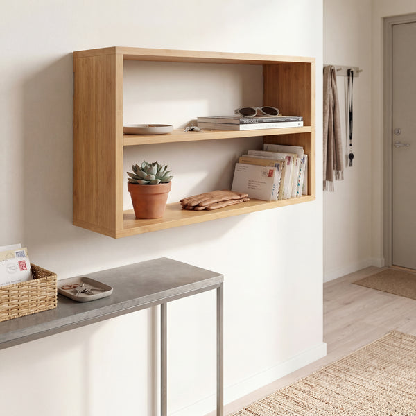 Vägghylla Gol 50x15x30 cm bambu [en.casa]