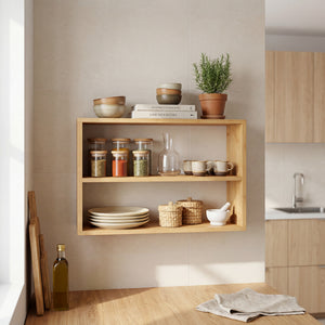 Vägghylla Gol 50x15x30 cm bambu [en.casa]