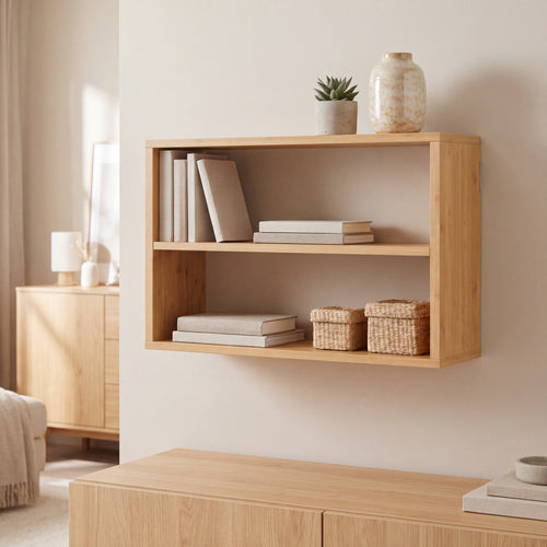 Vägghylla Gol 50x15x30 cm bambu [en.casa]