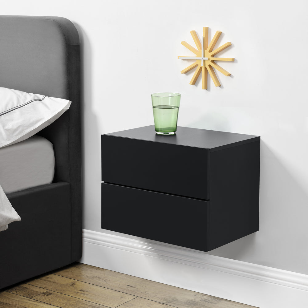 Sängbord väggmonterad Ampfing med 2 lådor i olika färger [en.casa] - premiumXL