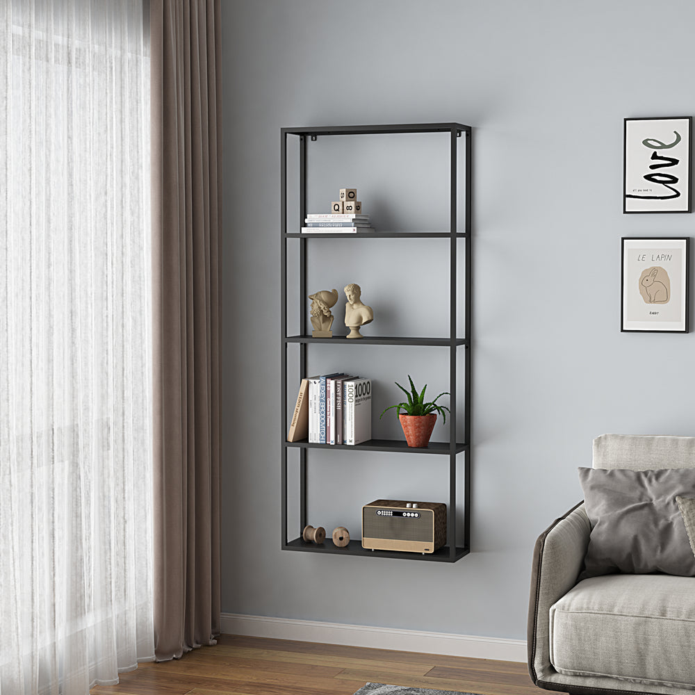 Vägghylla Jämijärvi Svart, matt [en.casa] - premiumXL