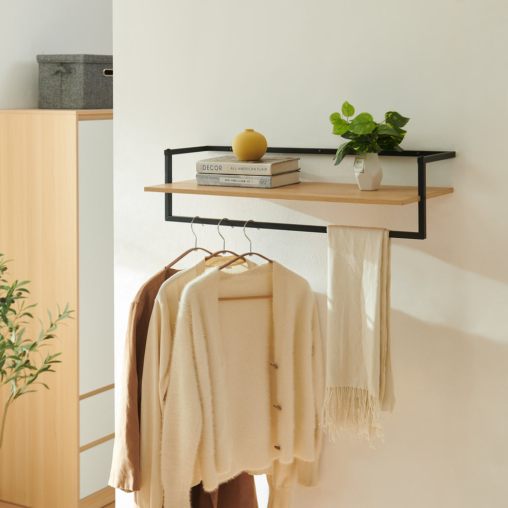 Väggklädhängare Evje 80x30x20cm träfärger/svart [en.casa]