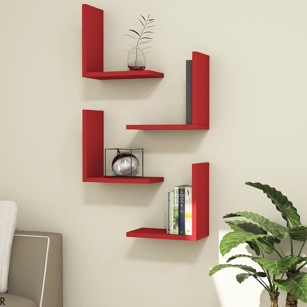 Vägghylla Broby i 4-pack 30 x 30 x 16 cm i olika färger [en.casa] - premiumXL
