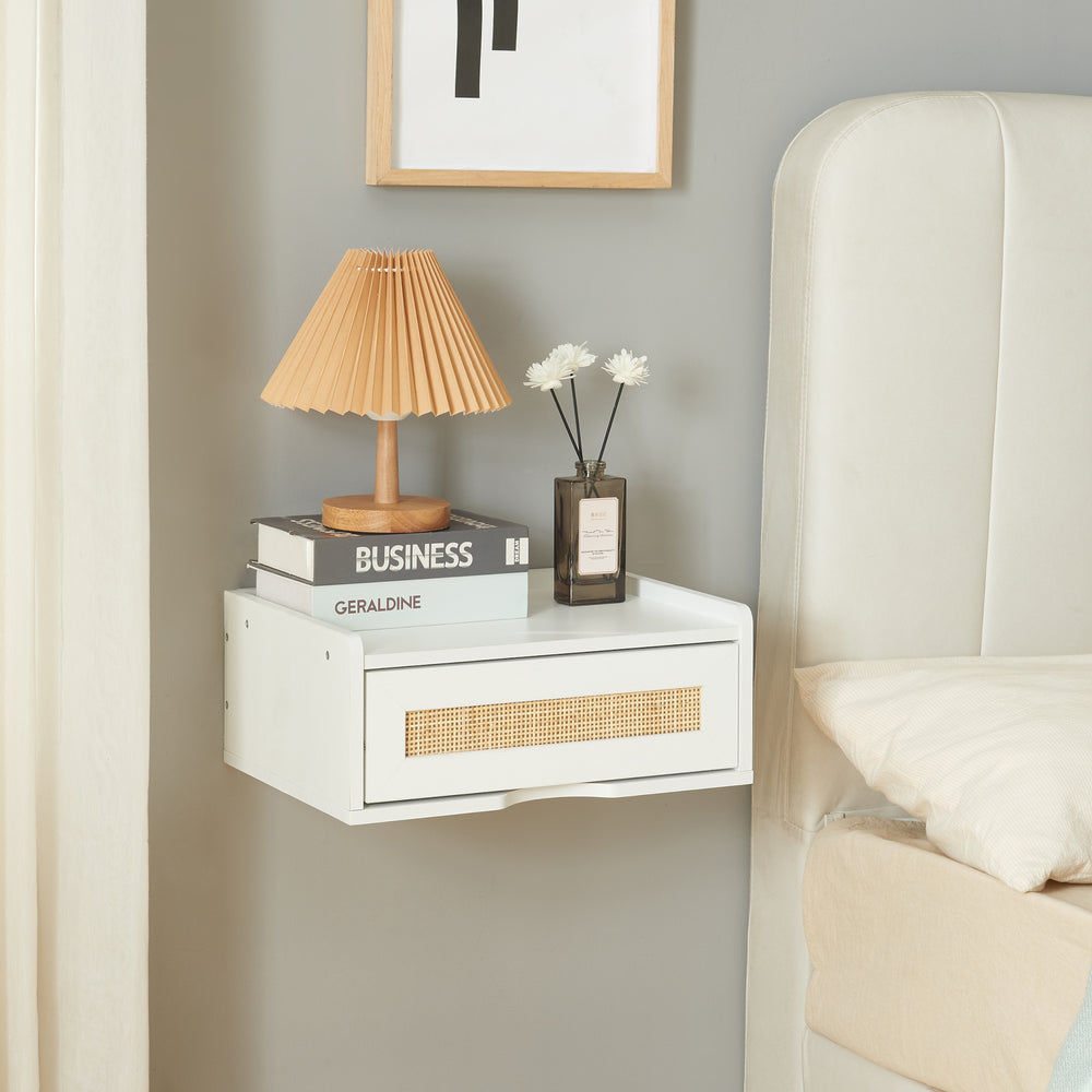 Väggskåp Ljuredsø 40x30x16,5 cm svart rottingkänsla [en.casa] 