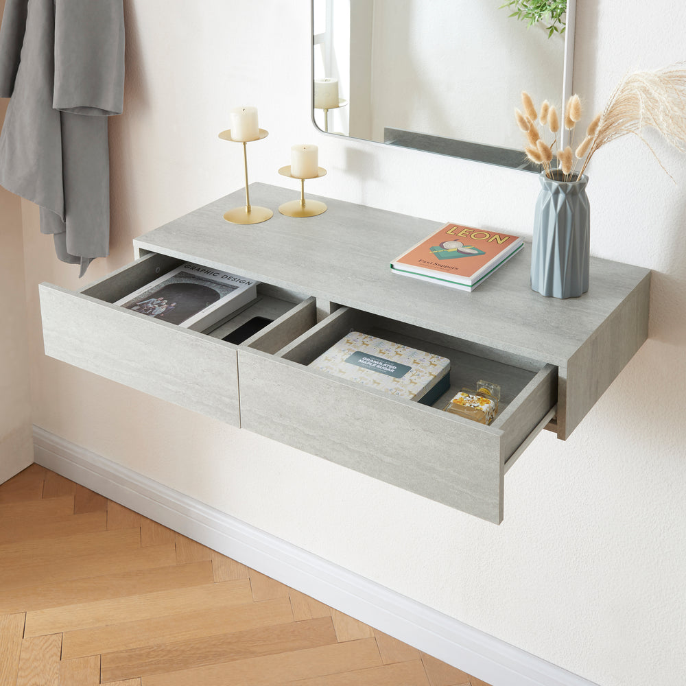 Vägghylla Karstula med låda [en.casa] - premiumXL