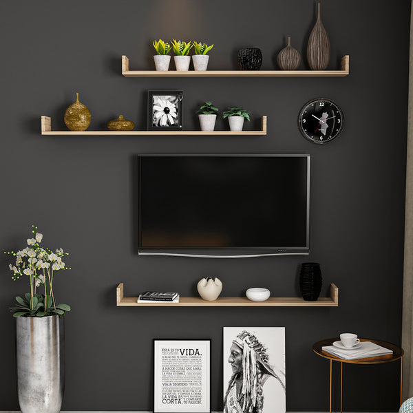 Arden vägghylla set 10 x 120 x 15 cm i olika färger [en.casa]