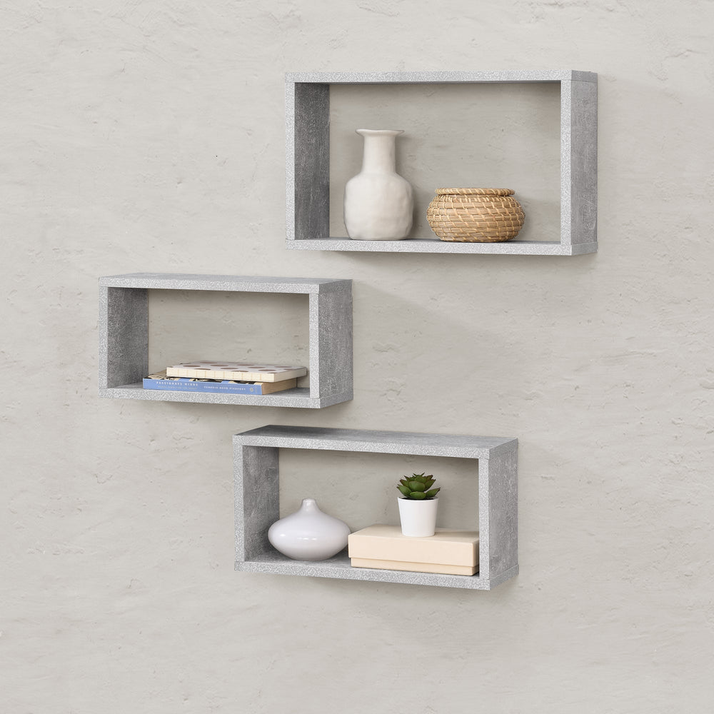 Vägghylla Mandal 3-set olika färger en.casa - premiumXL