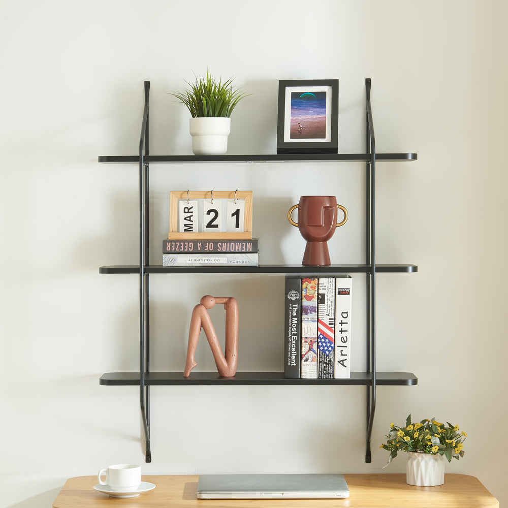 Vägghylla Østfold 100x80x21 cm stål [en.casa]