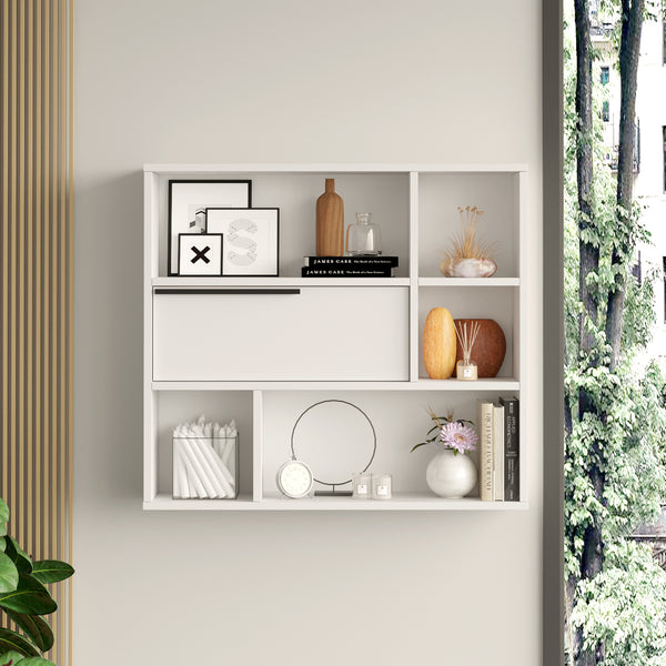 Väggmonterad hylla Vesanto 90x22x81 cm [en.casa]