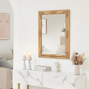 Väggspegel Punkalaidun i barockstil 80x60 cm guld [en.casa] - premiumXL