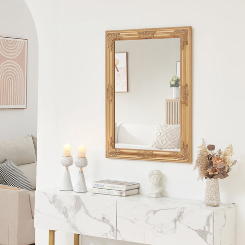 Väggspegel Punkalaidun i barockstil 80x60 cm guld [en.casa] - premiumXL