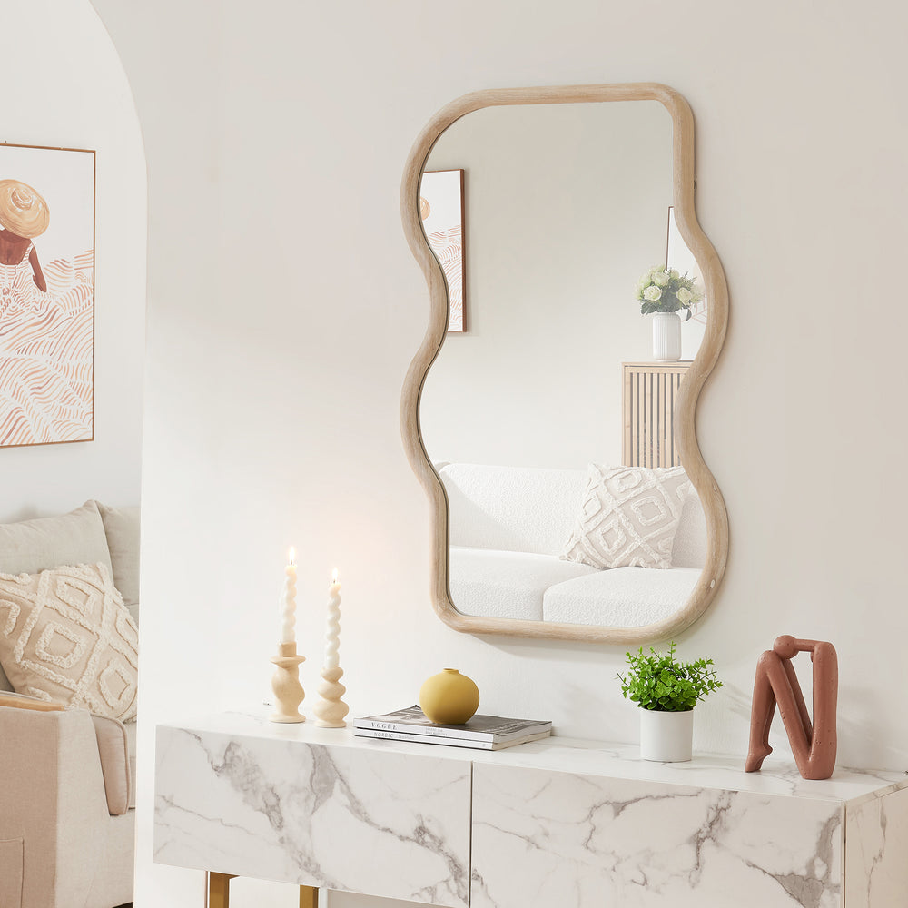 Väggspegel Bellerirnu 90x60 cm Sonoma - ekutseende [en.casa] - premiumXL
